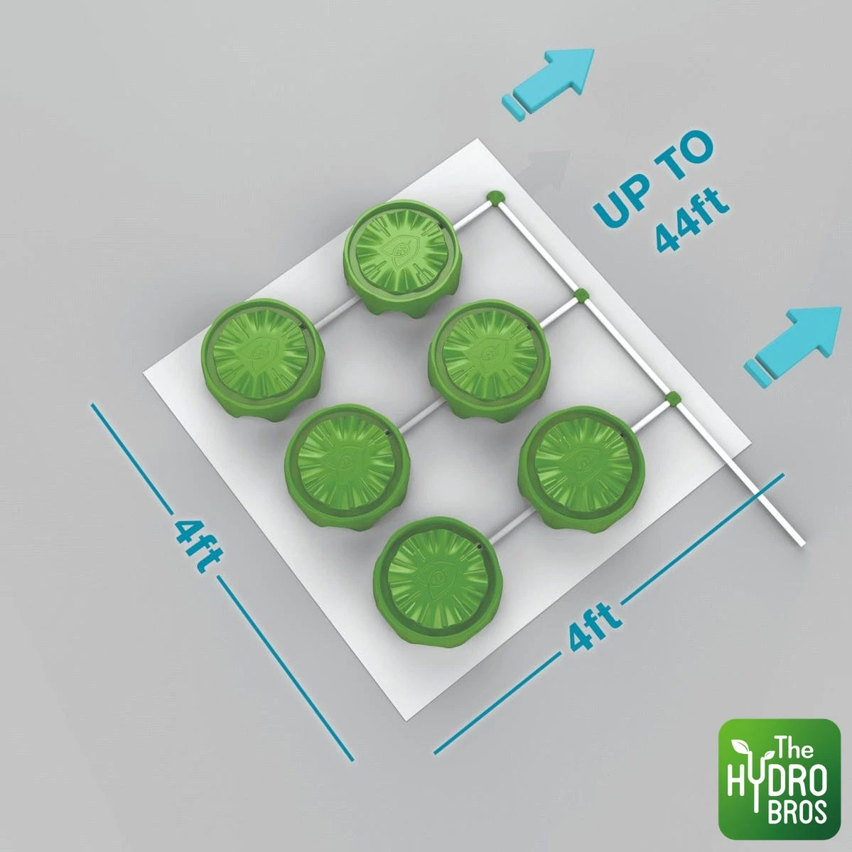 FloraFlex - 6 PotPro Platform System (Drainage) - 4 X 4ft Space 1 FloraFlex - 6 PotPro Platform System (Drainage) - 4 X 4ft Space