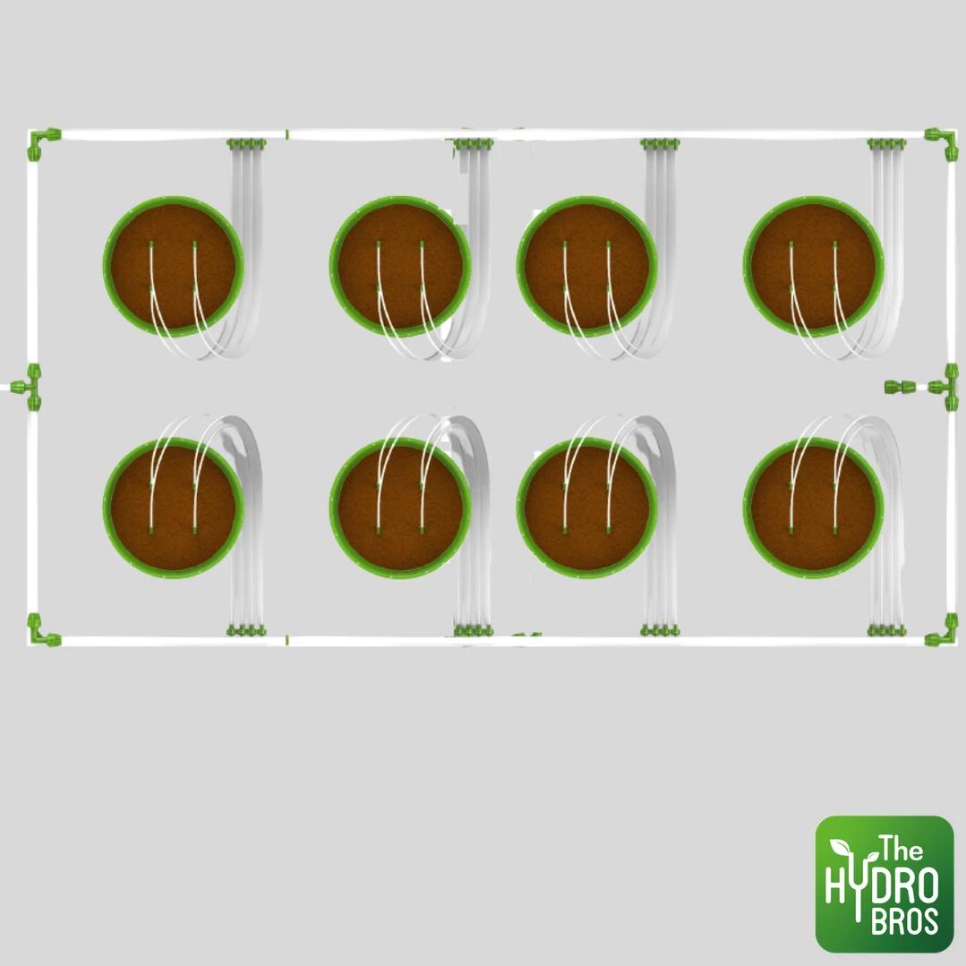 FloraFlex - 8 Plant Microdrip Irrigation System - 8 X 4ft Space 1 FloraFlex - 8 Plant Microdrip Irrigation System - 8 X 4ft Space