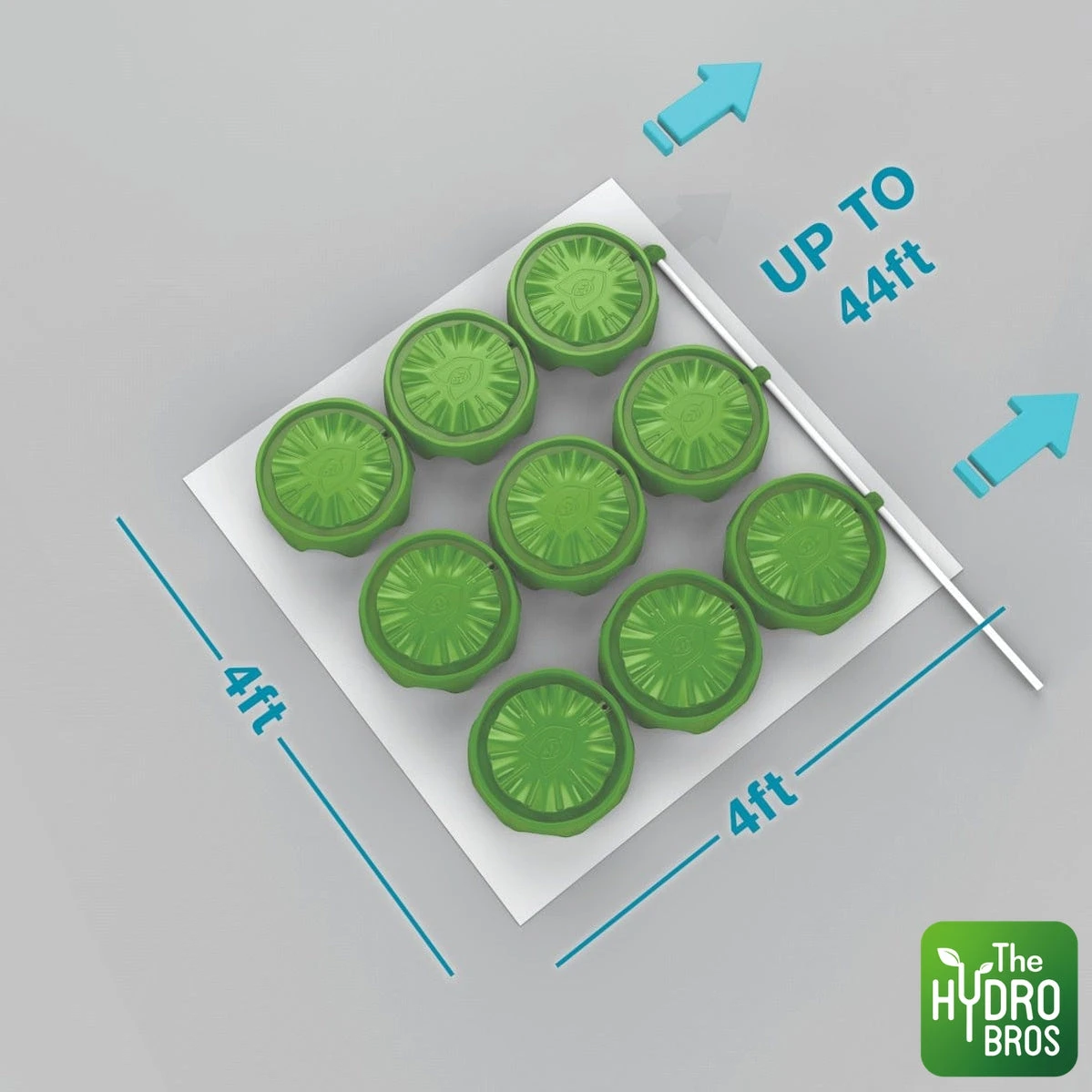 FloraFlex - 9 PotPro Platform System (Drainage) - 4 X 4ft Space 1 FloraFlex - 9 PotPro Platform System (Drainage) - 4 X 4ft Space