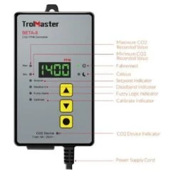 TrolMaster Digital CO2 PPM Controller Beta-8 8 TrolMaster Digital CO2 PPM Controller Beta-8 -Garden Care Hub meters sensors trolmaster digital co2 ppm controller beta 8 38601529295063